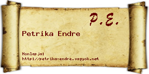Petrika Endre névjegykártya