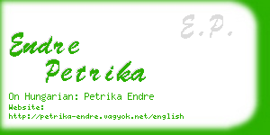 endre petrika business card